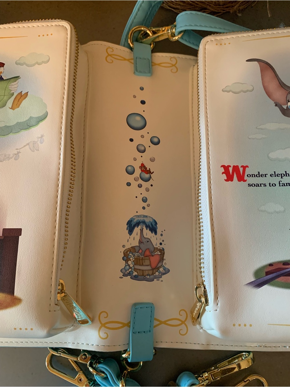 DISNEY, NEW NEVER CARRIED, Dumbo Storybook convertible crossbody or backpack. - Picture 10 of 13